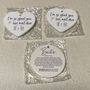 Heart and Round Ceramic Ornament bundle